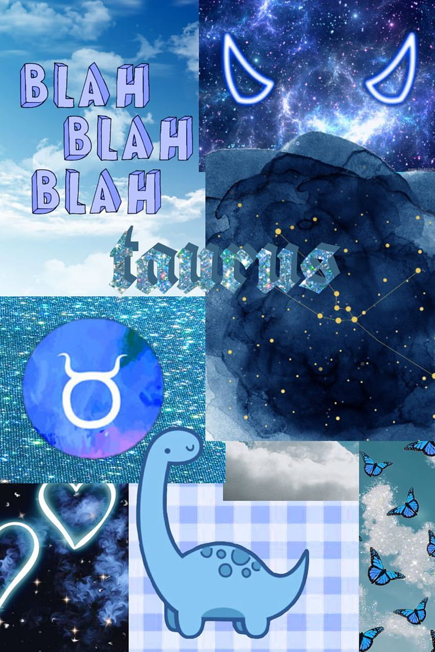 tanda zodiak taurus estetika biru, zodiak biru wallpaper ponsel HD