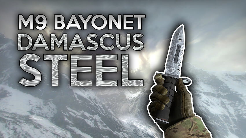 M9 Bayonet Damascus Steel created by /u/NotHumanBait HD wallpaper