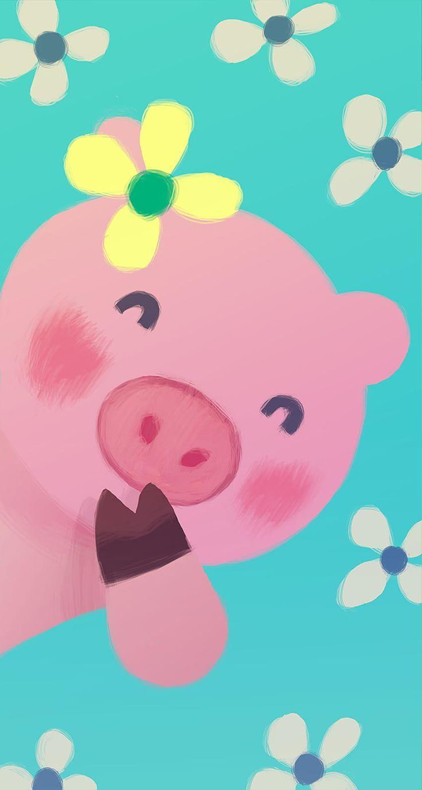 1260 mejor cerdito, lindo de cerdo de dibujos animados rosa fondo de pantalla del teléfono