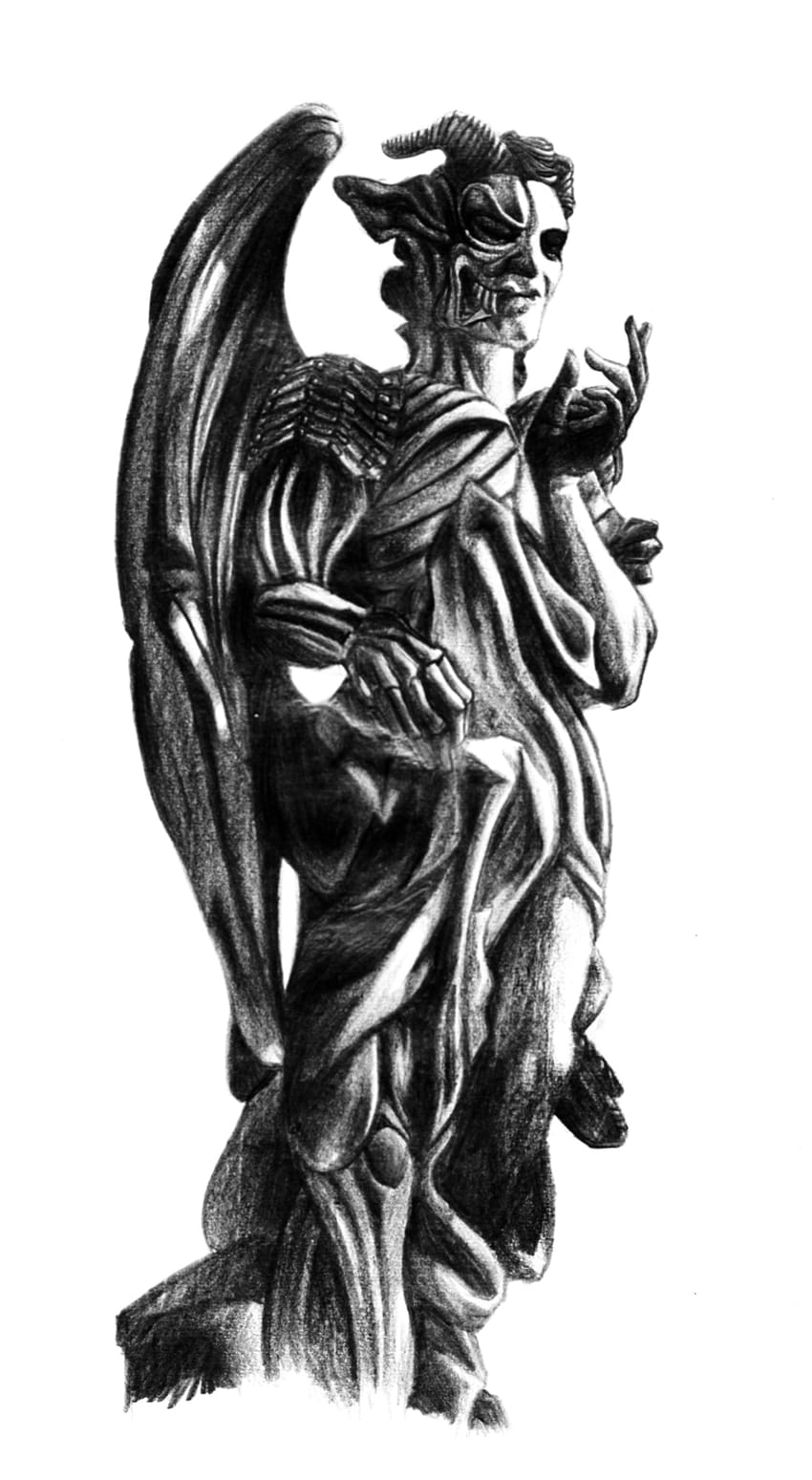demon vs angel sketch