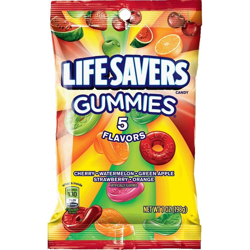 Amazon: Life Savers, Gummies, 5 Geschmacksrichtungen, Bonbonbeutel, 200 g: Gummibonbons: Lebensmittel & Gourmetessen HD-Handy-Hintergrundbild