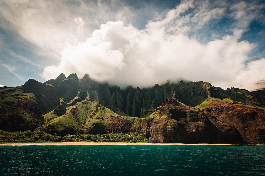 5210525 / 3840x2560 ciel, verdure, hawaii fond, hawaii côte, plage, nuage, côte, tropical, montagne, png, été, vacances, hawaii, océan, hawaii, paysage, coloré, eau, paysage montagneux, sable, hawaii montagne Fond d'écran HD