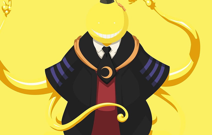 ufo, moon, game, hat, yellow, alien, smile, anime, yellow anime HD wallpaper