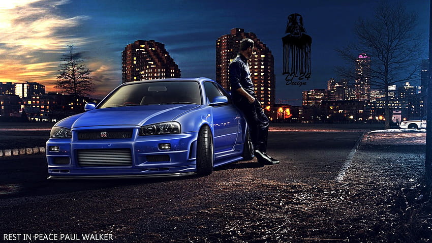 Fast And Furious Furious 7 Nissan Skyline GT R R34 Paul Walker, fast and furious skyline HD wallpaper