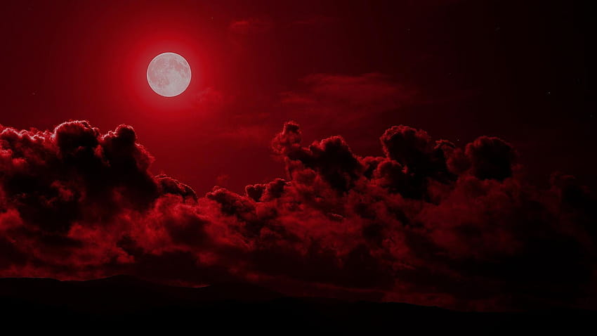7 Krwawy Księżyc, czerwony księżyc Tapeta HD