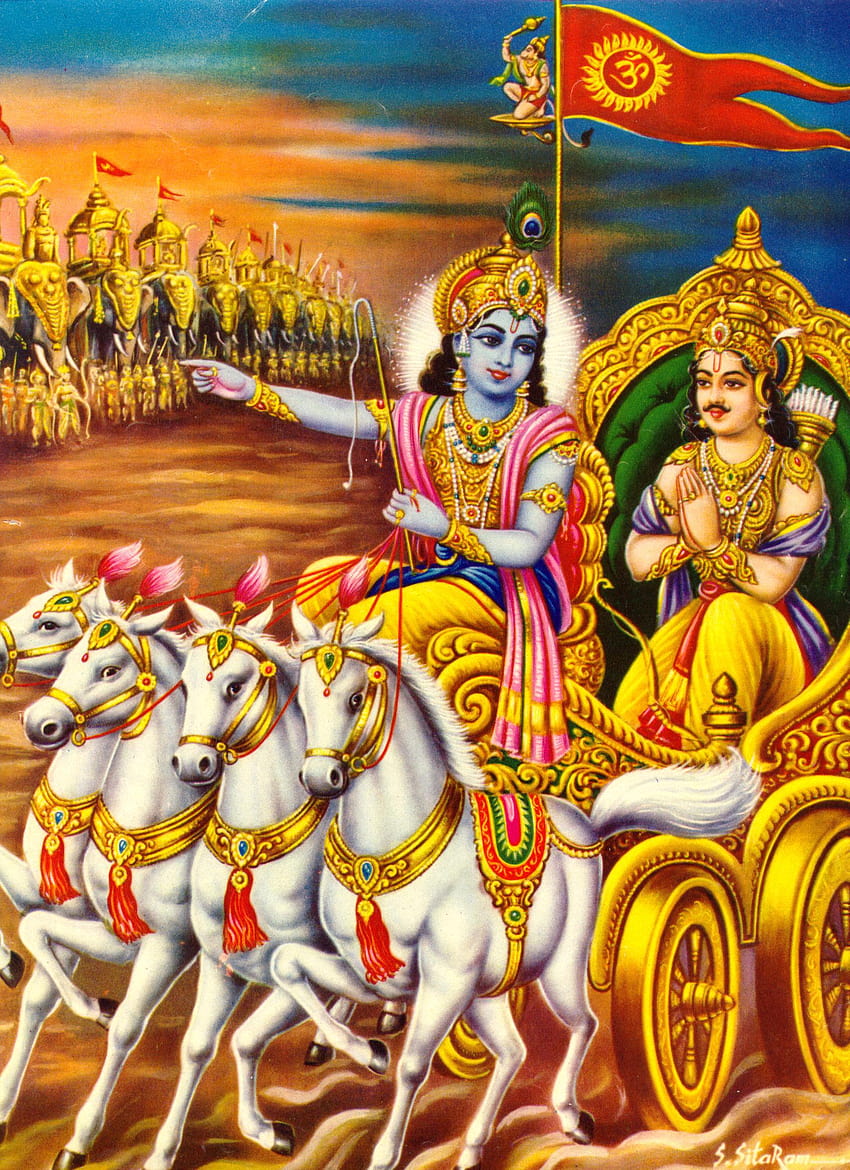 Galleria: Di Krishna e Arjuna, Lord Krishna e Arjuna Sfondo del telefono HD