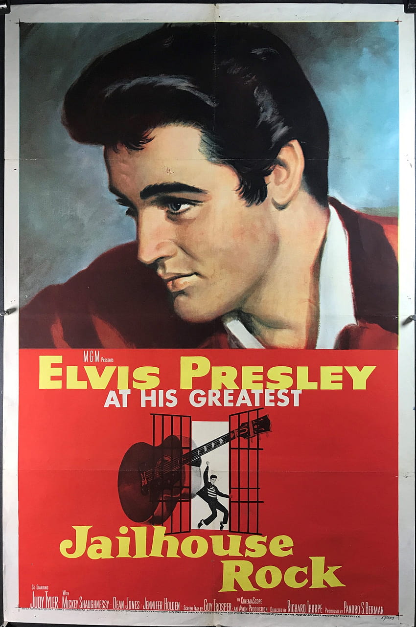 JAILHOUSE ROCK, oryginalny plakat filmowy Elvisa Presleya w stylu vintage – oryginalne plakaty filmowe w stylu vintage, film Elvisa Tapeta na telefon HD