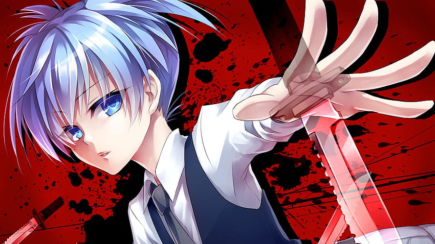 Blue Eyes Nagisa Shiota Assassination Classroom HD wallpaper