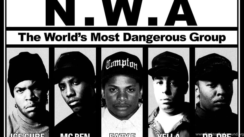 N_W_A_ BW Ice Cube Mc Ren Eazy E Yella Dr Dre Hip Hop Rap... Tła Tapeta HD