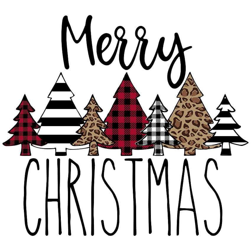 Merry Christmas Trees Cheetah Buffalo Plaid Stripes SVG/PNG, plaids christmas HD phone wallpaper