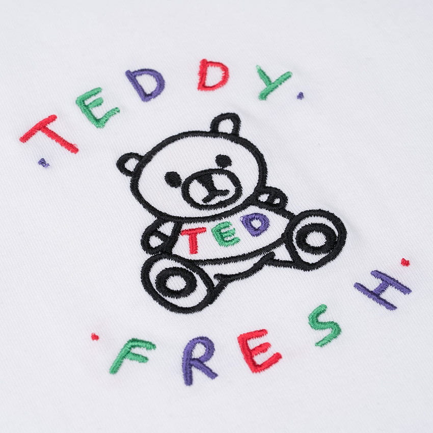 White Embroidered Teddy Fresh T HD phone wallpaper