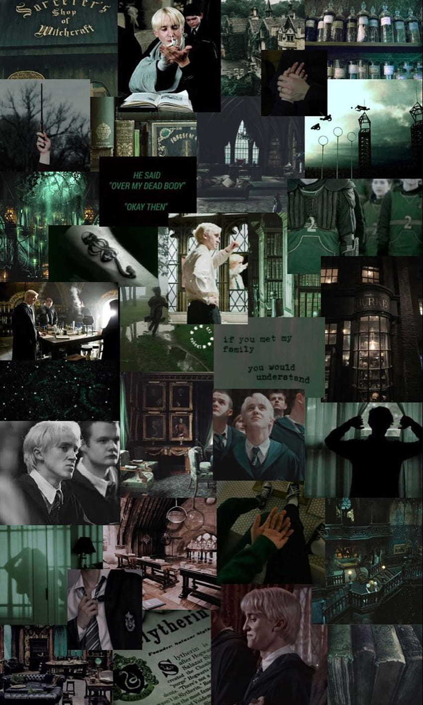 slytherin draco malfoy aesthetic iphone, slytherin collage HD phone wallpaper