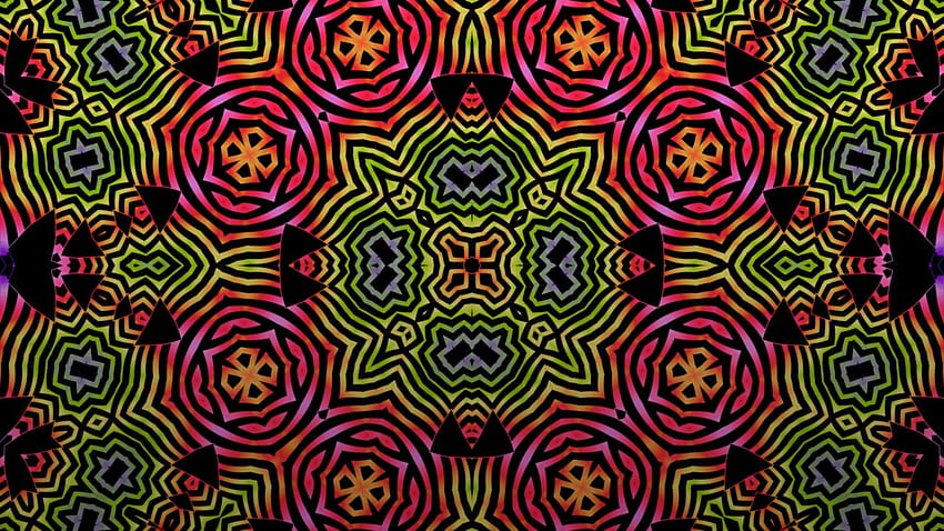 abstrakt, mehrfarbig, Muster, psychedelisch, digital, Kunst, Hintergründe, Kaleidoskop, Farben, Psyche / und mobile Hintergründe HD-Hintergrundbild