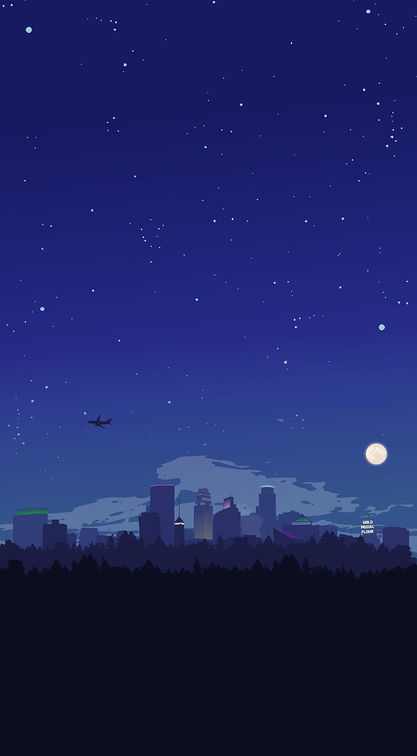 Minneapolis à noite [OC], anime de natureza estética Papel de parede de celular HD