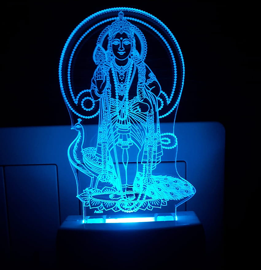 Buy Ajanta AEON 3D Plastic Murugan Lord Kartikeya Night Lamp, lord muruga 3d HD phone wallpaper