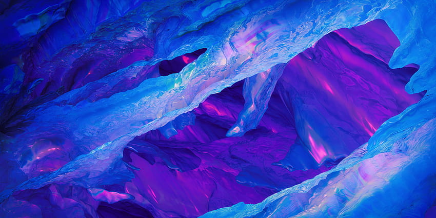 Ice Frost Blue Purple Neon Abstraction e, azul vermelho e roxo papel de parede HD