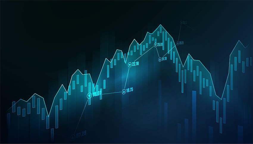 Pasar saham atau grafik perdagangan valas dalam konsep grafis, ilustrator Vektor, bagan saham Wallpaper HD