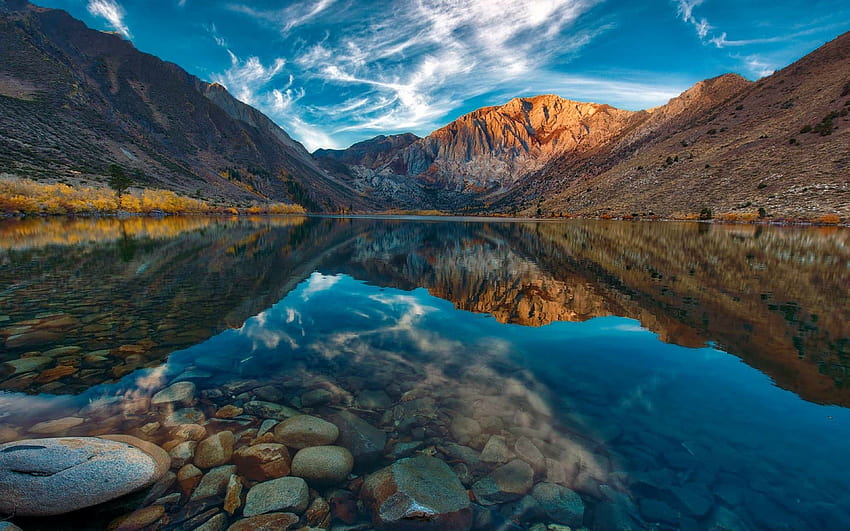 Lago convicto Lago en California Montañas de Sierra Nevada Amanecer Hermoso lago Reflejo en el paisaje del lago: 13, lago cereza fondo de pantalla