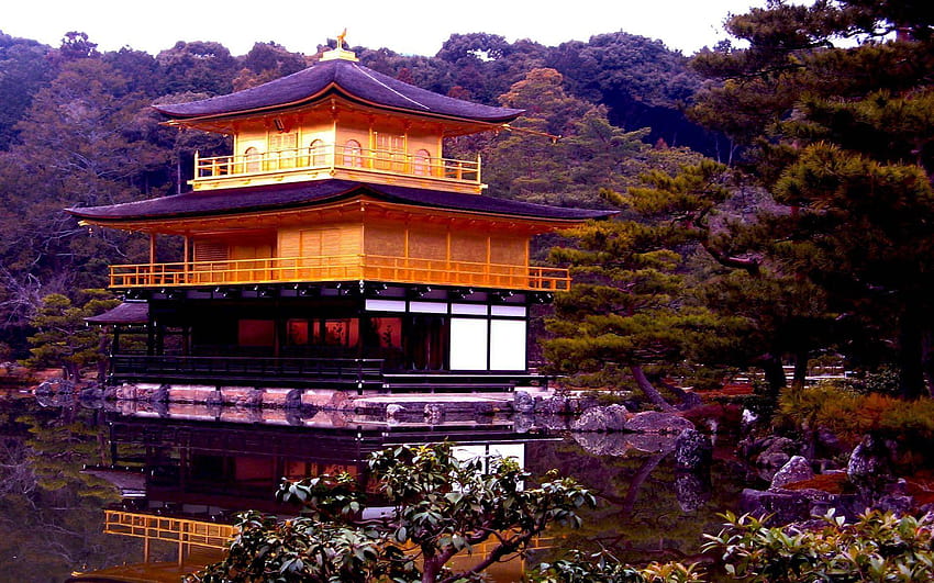 Golden Pavilion Kyoto Japan HD wallpaper