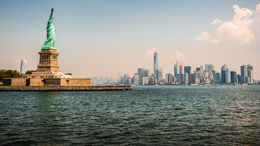 Statua della Libertà, New York, Manhattan, 1, nuovo aggiornamento del World Trade Center Sfondo HD