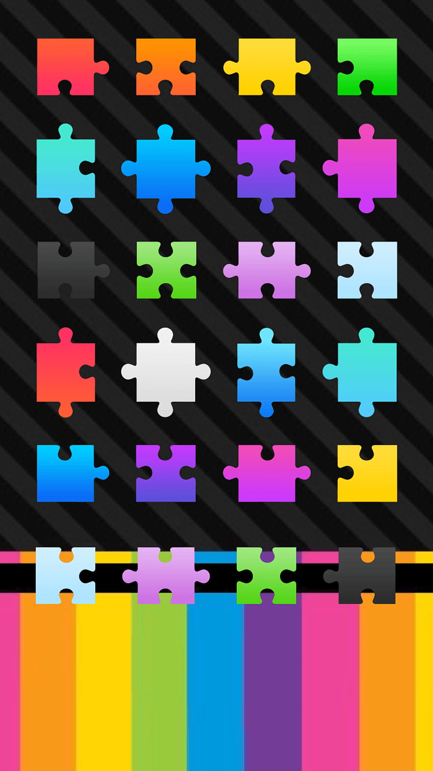 Colorful Puzzle Pieces Icon HD phone wallpaper