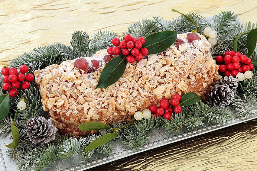 Swiss roll New year Food Branches Baking Holidays, christmas yule HD wallpaper