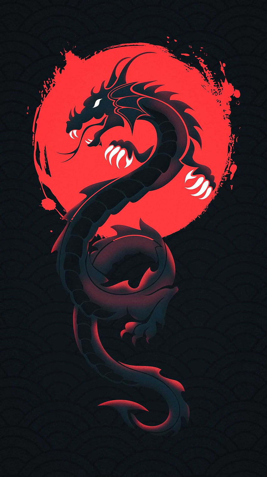 Естетика на японския дракон, публикувана от Зоуи Меркадо, естетика на червения дракон HD тапет за телефон