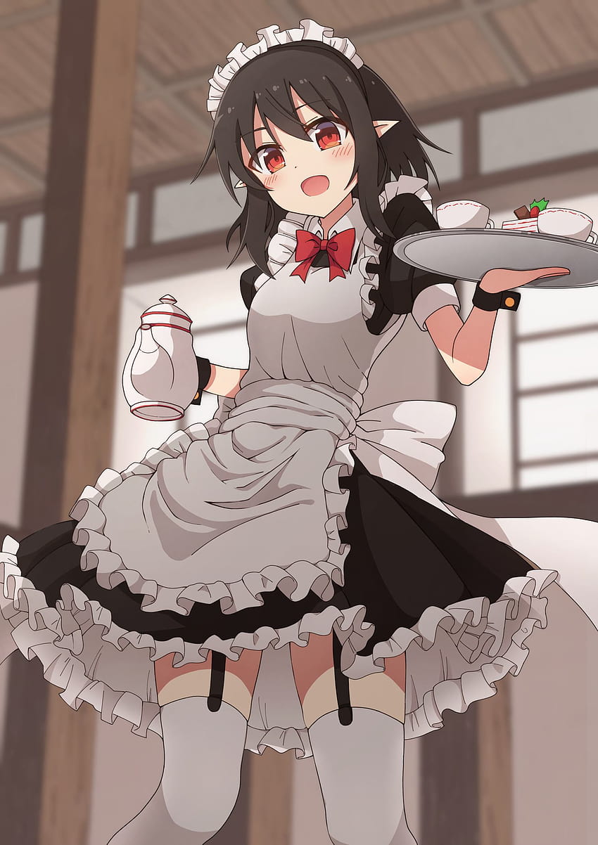 Cute anime girl Shameimaru Aya in maid ...waifu.clan.su, cute maid outfit HD phone wallpaper