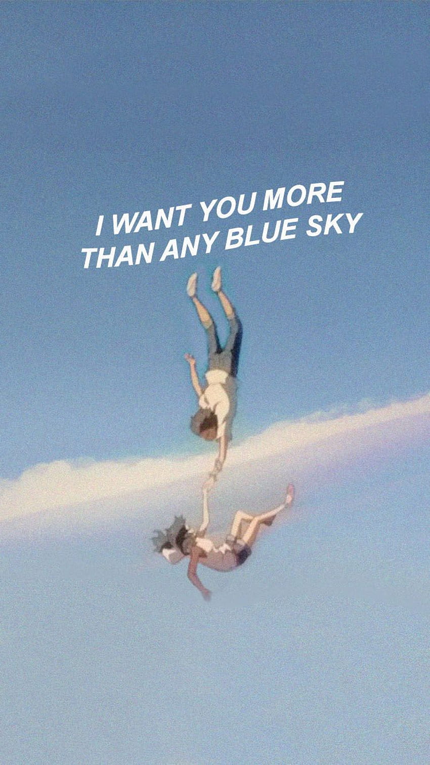 나는 어떤 푸른 하늘보다 당신을 원합니다, 애니메이션 tenki no ko 하늘 HD 전화 배경 화면