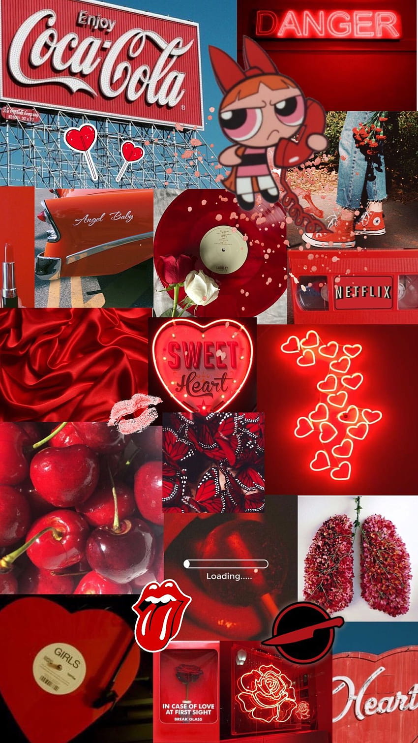 Rote süße Ästhetik, rote Valentinstag-Ästhetik HD-Handy-Hintergrundbild