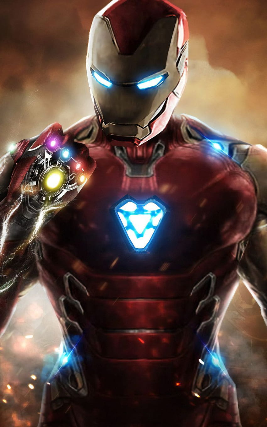 Avengers Endgame Iron Man Snap, żelazny człowiek z kamieniami nieskończoności Tapeta na telefon HD
