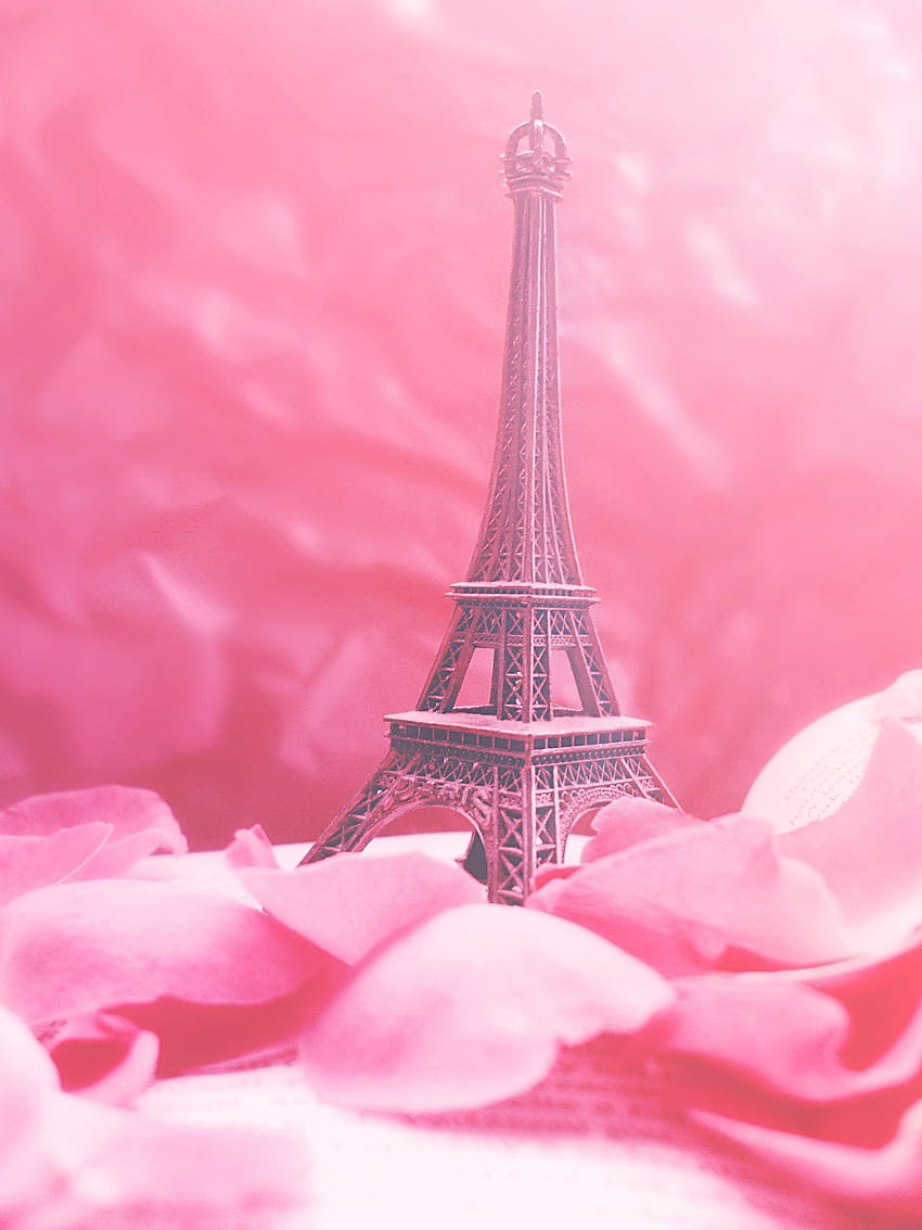 5 ピンクのエッフェル塔 パリ フランス、エッフェル塔の春のアート HD電話の壁紙