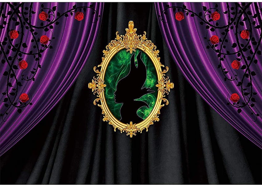 Amazon: Allenjoy 7x5ft Maleficent Theme Party Backdrop Thorns Roses Witch Purple Curtain Backgrounds for Decoration Banner Supplies Props Studio: Electronics papel de parede HD