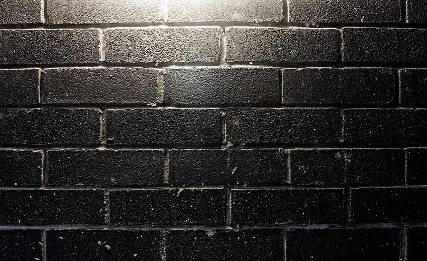 Mur de briques noir Gros plan, briques noires Fond d'écran HD