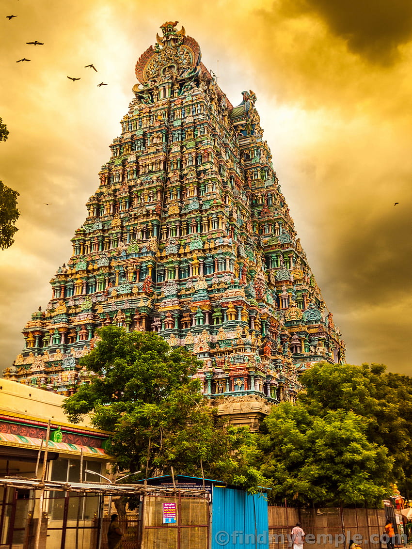 Tempio di Meenakshi, tempio del Tamil Nadu Sfondo del telefono HD