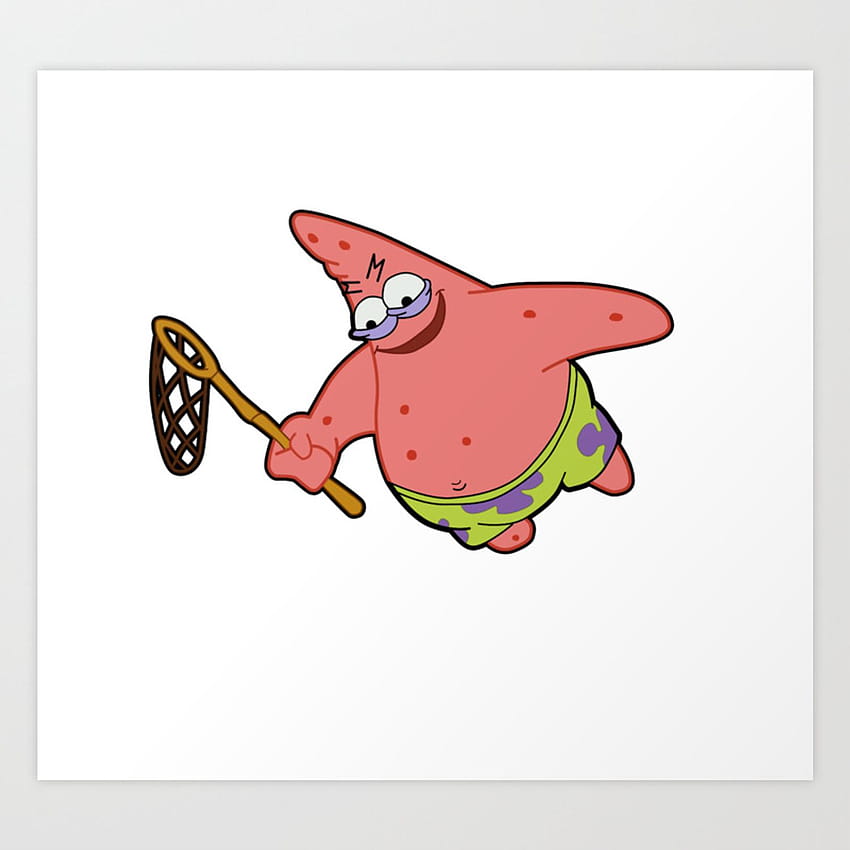 Savage Patrick Star Meme Evil Angry Spongebob Squarepants Art Print, evil patrick HD phone wallpaper