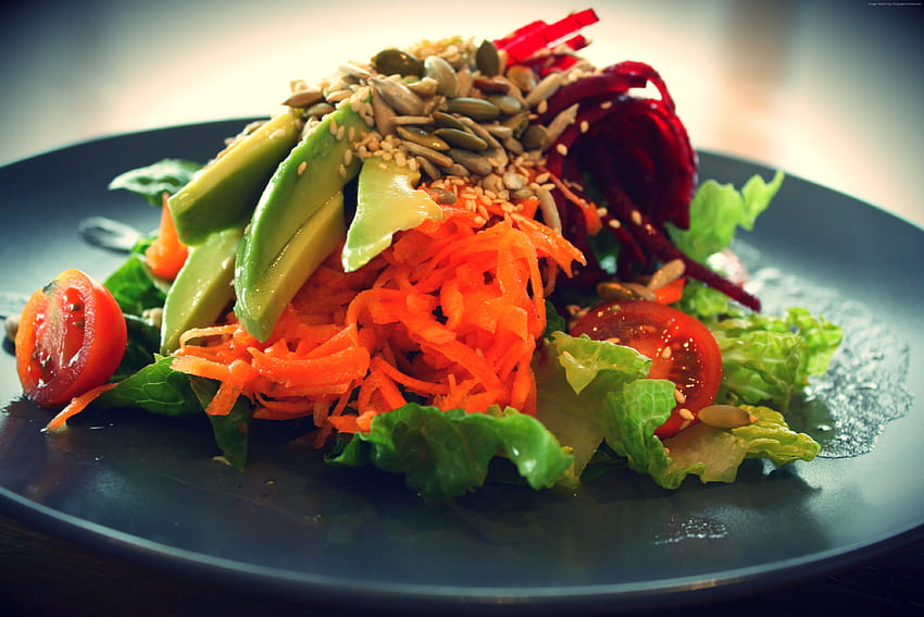 Vegetarian Cooking Recipe Seeds Lettuce Avocado Carrot HD wallpaper