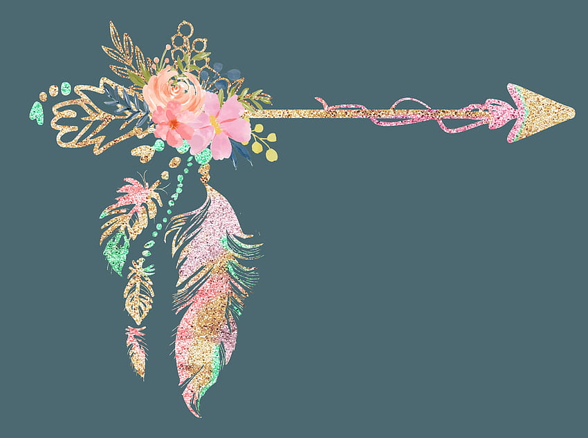 Boho clipart flower for and use in, bohemian feathers HD wallpaper