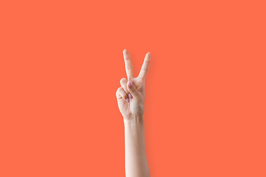 Peace Hand Sign Two Fingers Up Woman Stock, peace women Wallpaper HD