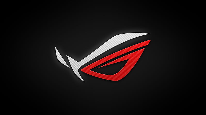 Logo Asus ROG, Republic of Gamers, czarne tło, podświetlane, asus rog ciemne Tapeta HD