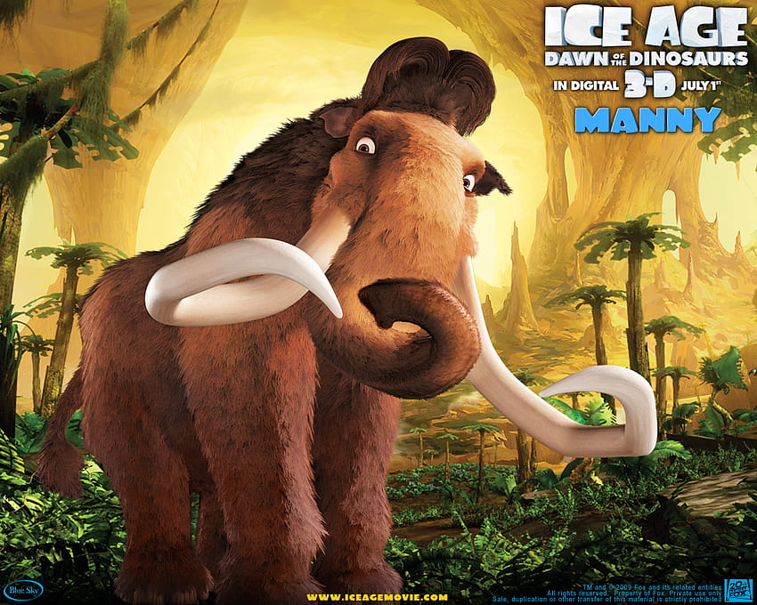 Desenhos animados de Mammoth da Era do Gelo, manny da era do gelo papel de parede HD