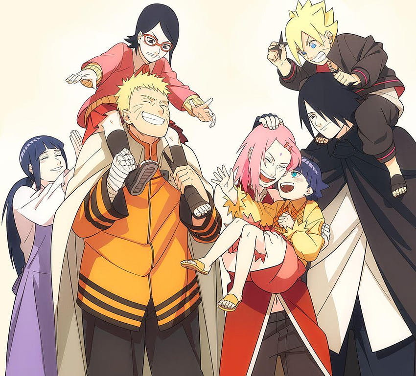 Naruto an Hinata's Family with Sakura and Sasuke´s family, naruto dan sasuke HD wallpaper