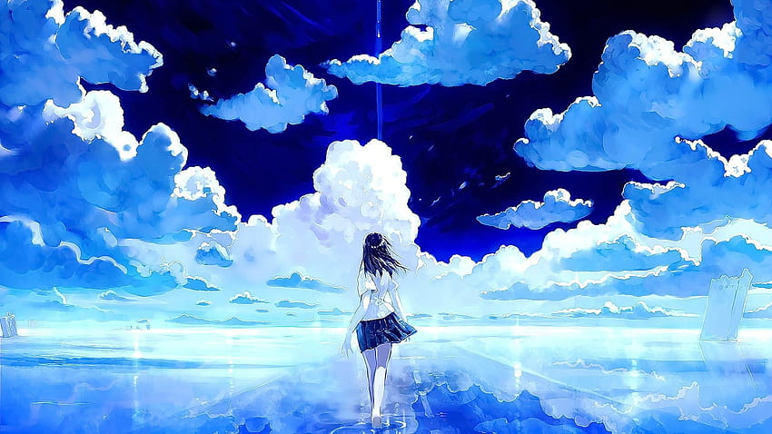 Bộ sưu tập Sky illustration anime chứa đựng rất nhiều hình ảnh đồ hoạ tuyệt đẹp với nền trời tím thanh khiết, từng đợt gió nhẹ nhàng thổi qua. Tranh vẽ của những nhân vật Anime sẽ khiến bạn đắm mình vào một thế giới mới đầy bất ngờ và lãng mạn.