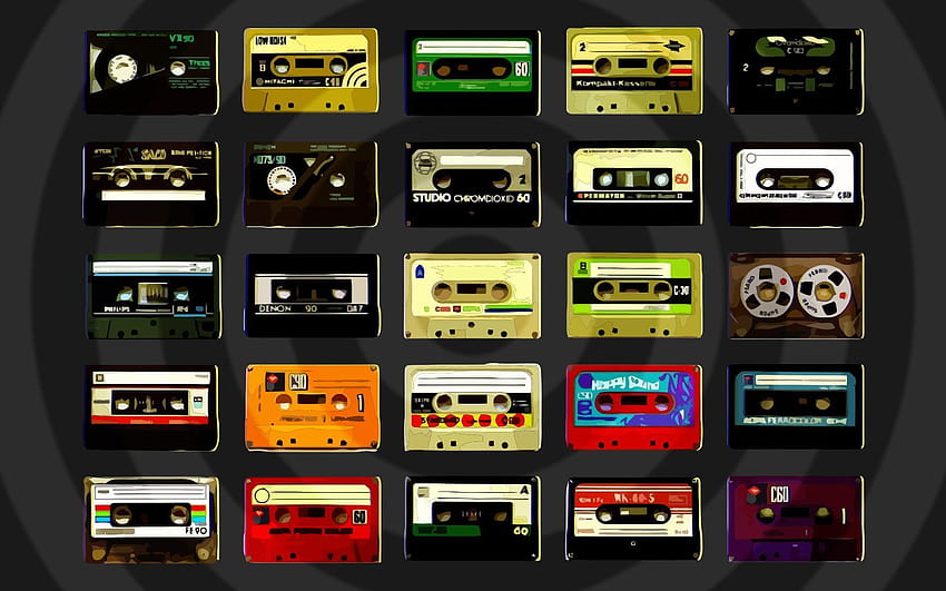 カセット、オーディオ、テープ ...ウォールアップ、テープカバー 高画質の壁紙