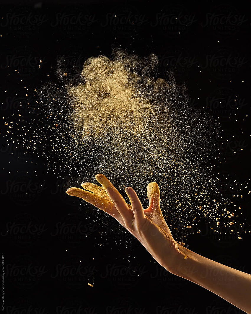 of female hand throwing gold dust ...stocksy HD phone wallpaper