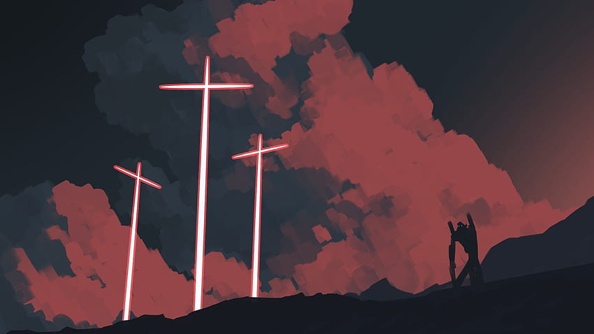 Neon Genesis Evangelion Cross [2038 x 1147] : r/, croix néon Fond d'écran HD