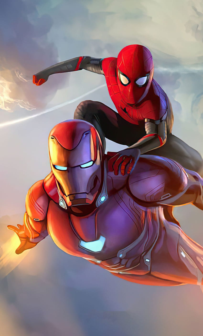 1280x2120 Iron Man Spider Man Come Together iPhone , Backgrounds, and HD phone wallpaper