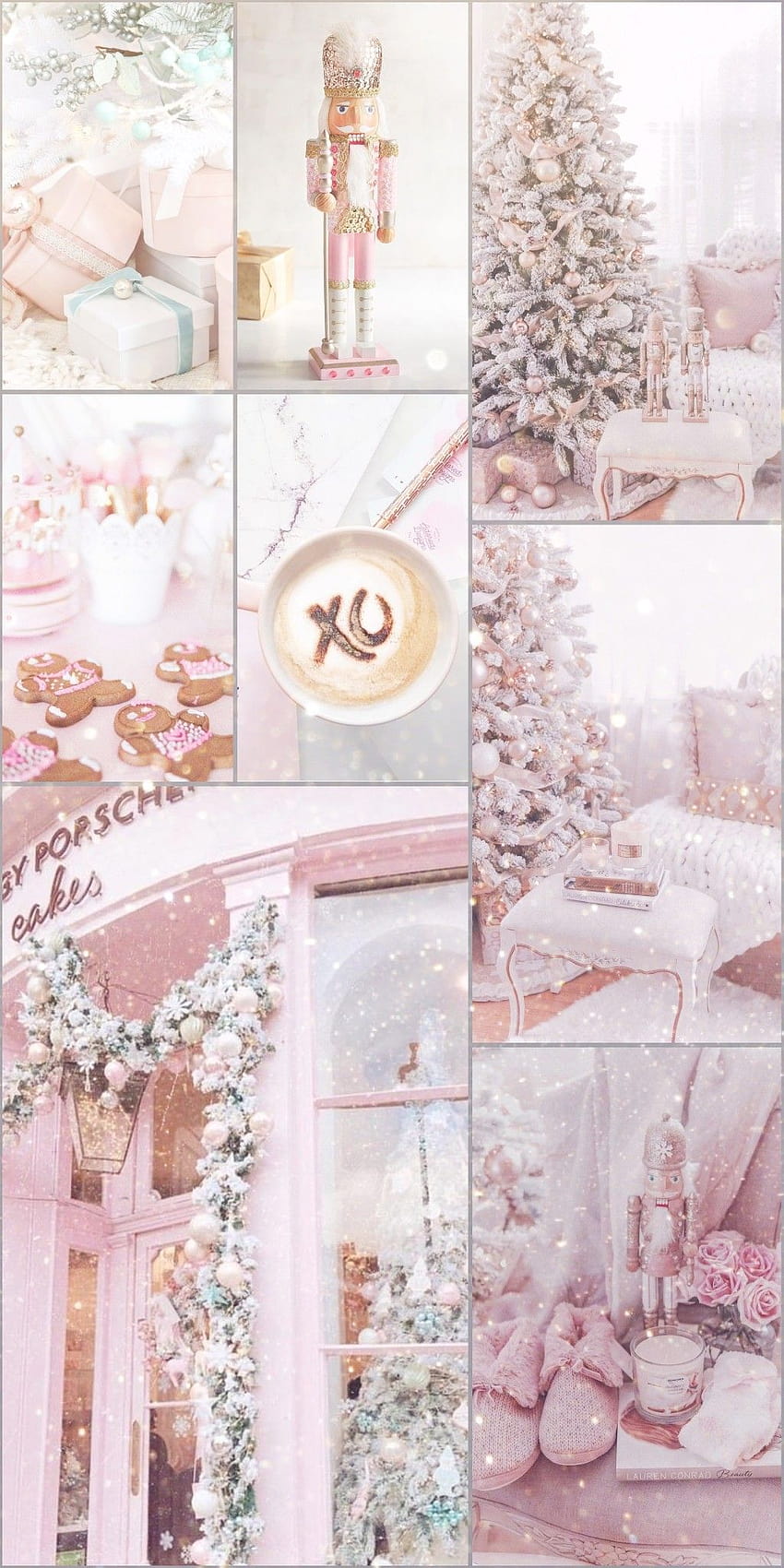 Pink Xmas, christmas collages aesthetic HD phone wallpaper | Pxfuel