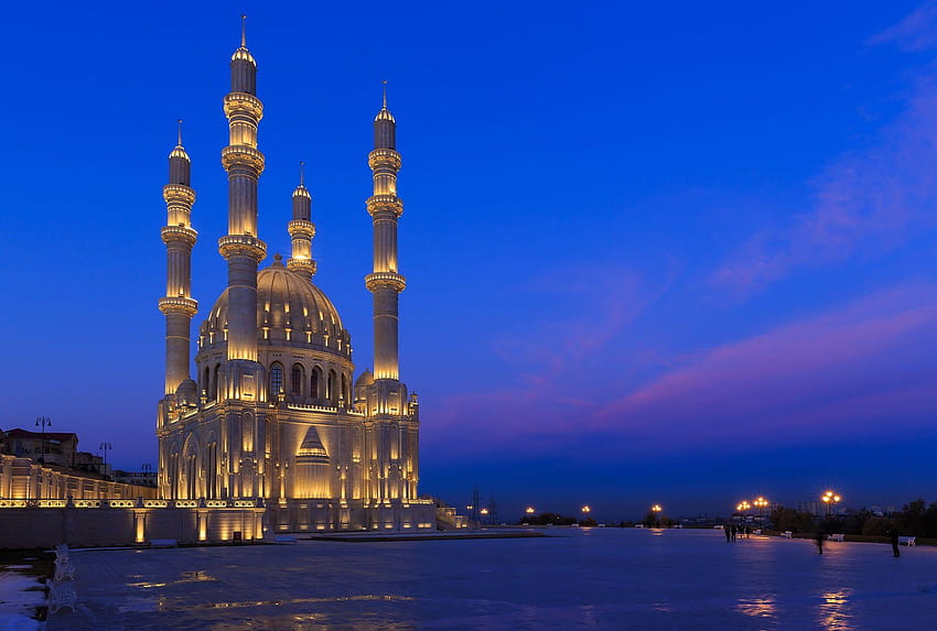 Nouvelle mosquée à Bakou Azerbaïdjan complet et arrière-plans Fond d'écran HD