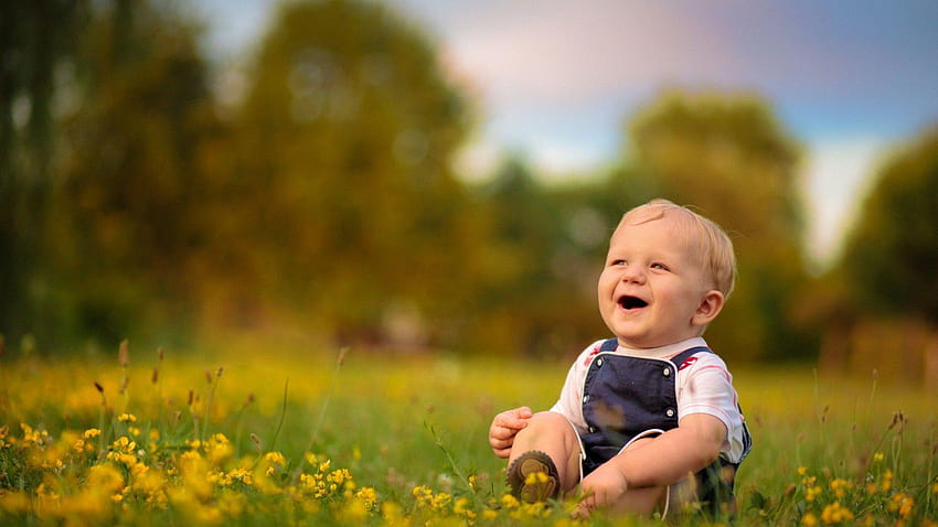 พื้นหลังเด็กทารกหัวเราะยิ้ม วอลล์เปเปอร์ HD